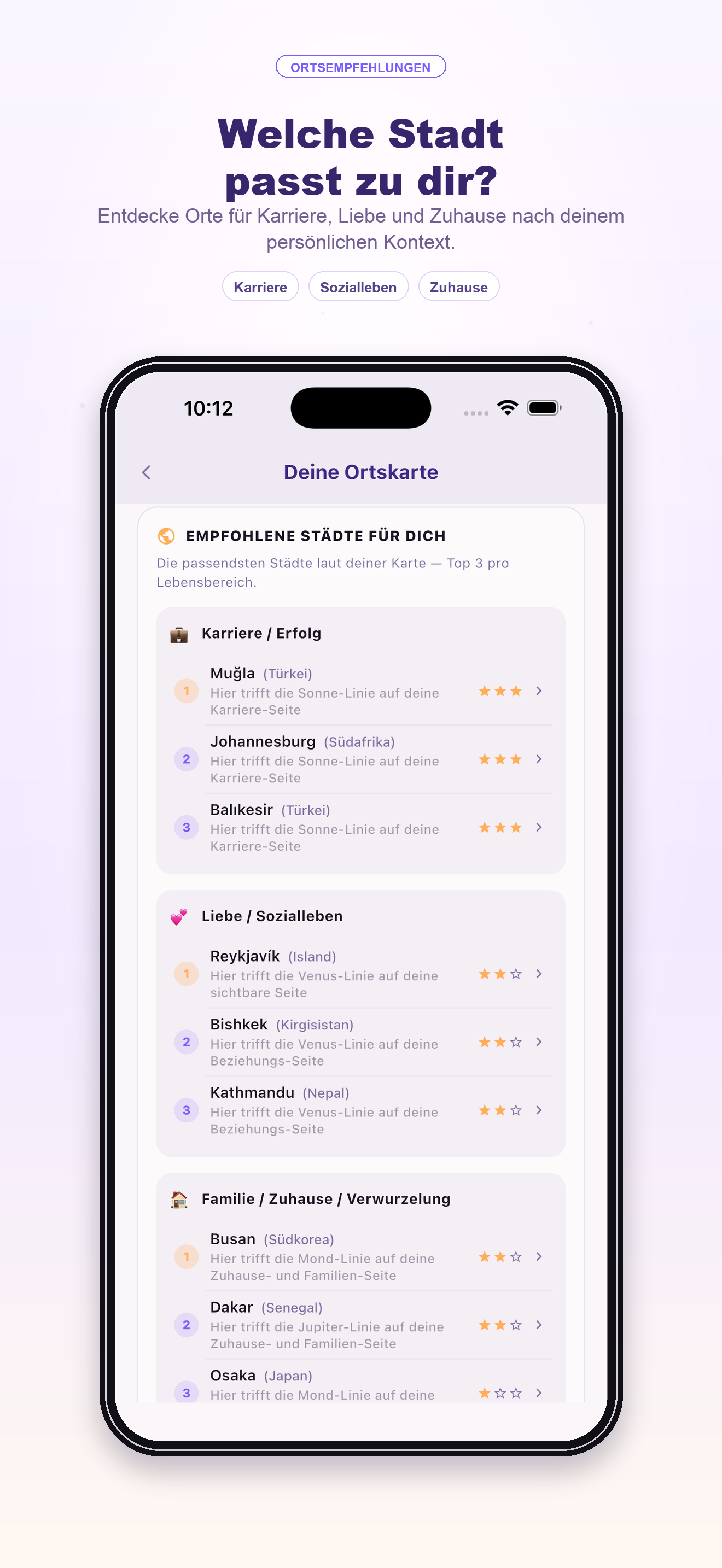 Städtevorschläge — Astrokartographie