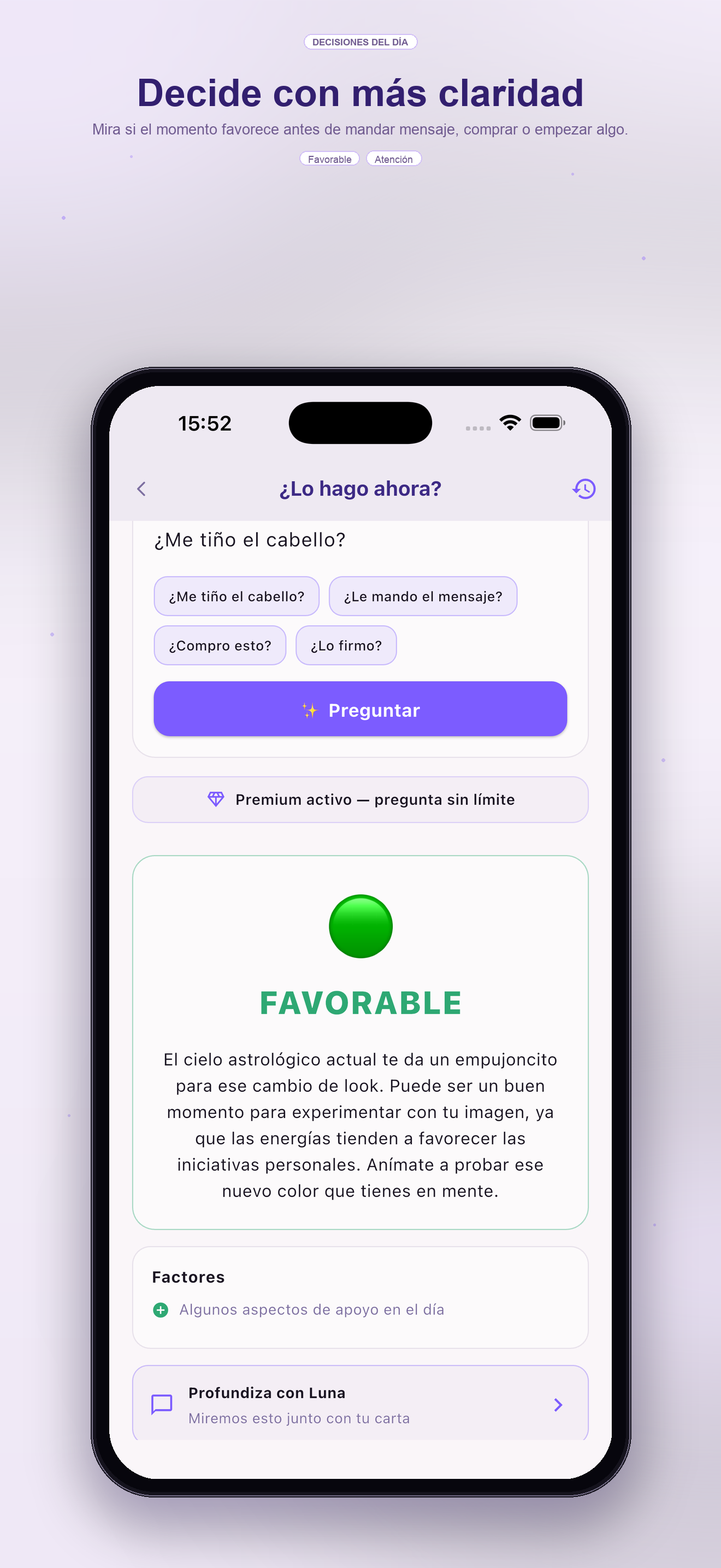 Pantalla de apoyo para decisiones rápidas