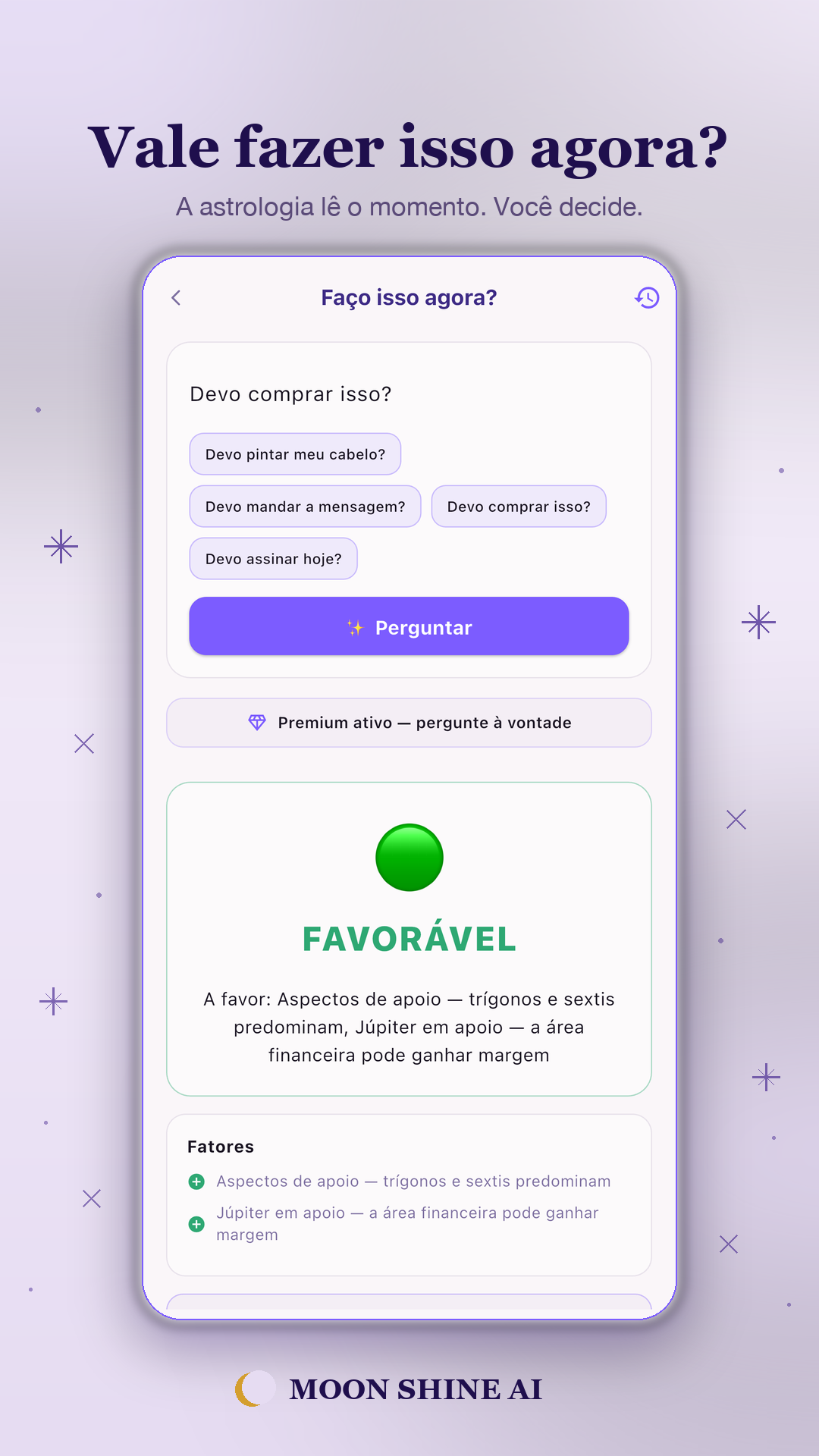 Tela de apoio para decisão rápida